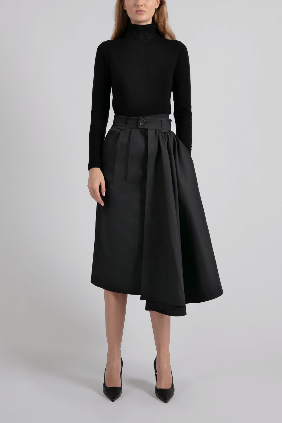 FALDA MIDI TUBO CON CAPA